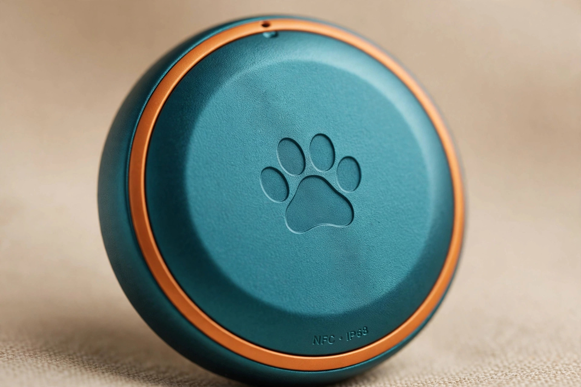 Close-up of the WagTag trackable dog tag